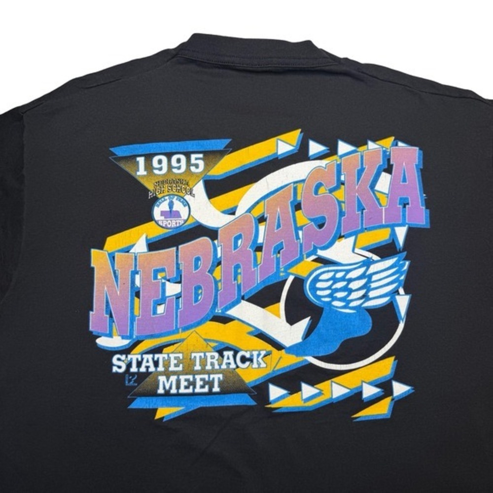 Vintage 90s Nebraska high school track and field shirt